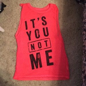 Neon pink tank top